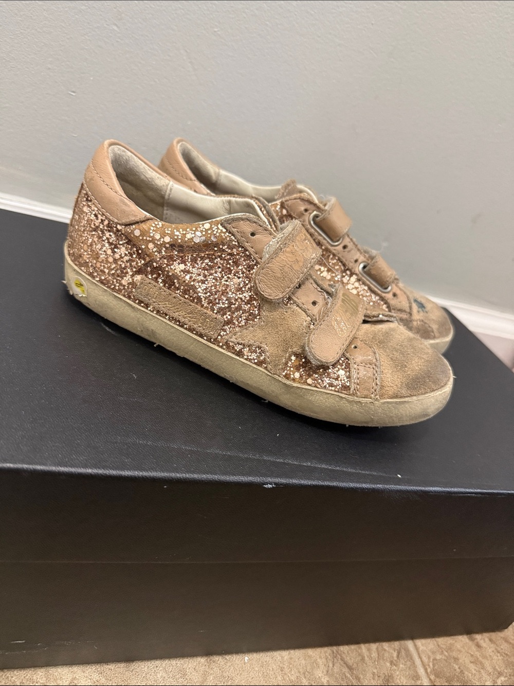 Golden Goose Kids Glitter Sneakers in Rose Gold